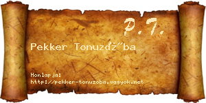 Pekker Tonuzóba névjegykártya